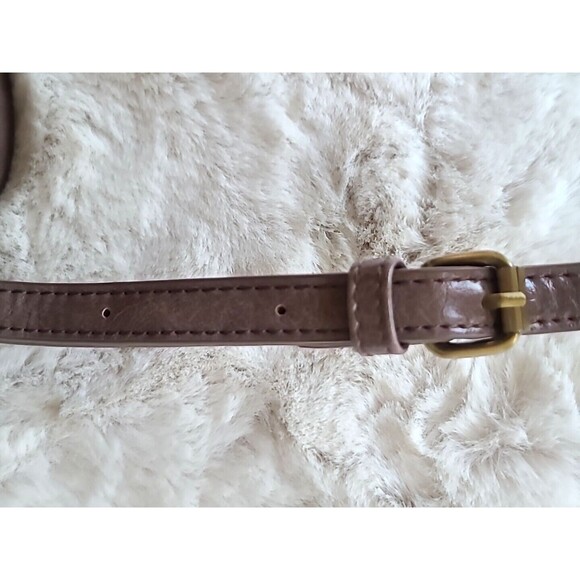 NWOT Anthropologie Half Moon Genuine Leather Handbag Crossbody Bag Blush Mauve - Picture 14 of 15